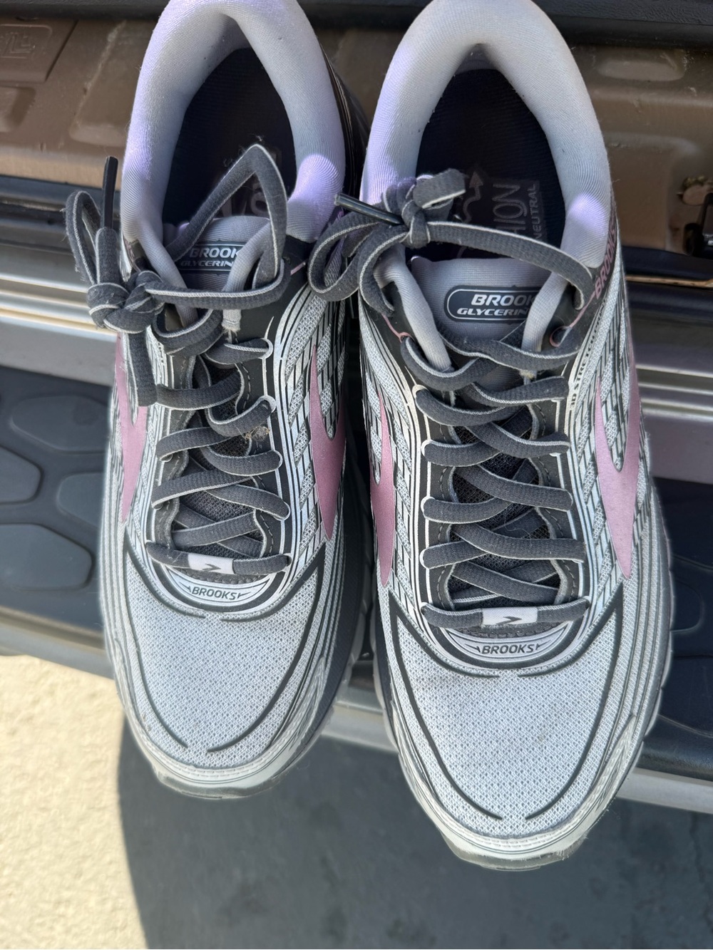 Brooks Women’s Glycerin Running Shoes - Gray with Pink Accents